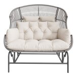 Balancelle double de jardin grise balancelle ext�rieure fauteuil ?uf suspendu pour ext�rieur id�ale pour ...