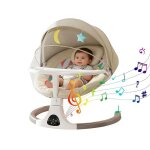 Balancelle �lectrique pour b�b� avec t�l�commande bluetooth 5 vitesses de balan�oire 3 positions de si�ge ...