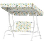 Balancelle pour enfants - 2 places - acier - 60 kg max - pare - soleil r�glable - blanc