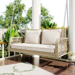 Balancelle de jardin 2 places avec coussins beige evryae