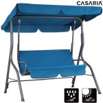 Balancelle de jardin bleu atlantique avec pare - soleil rglable - casaria - 140x112x150 cm - max. 200 ...