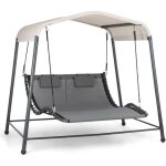 Balancelle de jardin - blumfeldt - palermo double - structure en acier - toit en polyester - 2 personnes ...