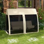 Balancelle de jardin convertible 3 places balancelle dext�rieur avec auvent et coussins 240 x 140 x 197 ...