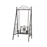 Balancelle de jardin en fer forg marron 1 place ht. 209 cm