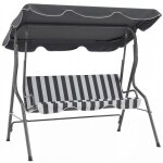 Balancelle de jardin - outsunny - 3 places - toit imperm�abilis� inclinaison r�glable - coussins assise ...