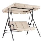 Balancelle suspendue 3 places structure acier toile textil�ne respirante coussins inclus pour jardin ...