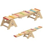 Balan�oire 2 - en - 1 bascule et poutre �quilibre bois jardin enfants - planche d�quilibre 133x38x24 ...