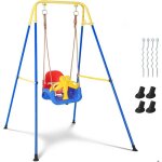 Balan�oire 3 en 1 pour enfants - toys s - mat�riau : pe + pp + fer - 168 x 110 x 160cm