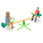 Balan�oire � bascule 18034 cm pour enfants double ext�rieur / jardin / �cole antid�rapante jaune et verte ...