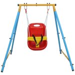 Balan�oire b�b� 3 - en - 1 int�rieur / ext�rieur - structure m�tal robuste 122x102x112cm - couleur bleu ...