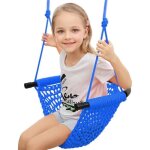 Balan�oire pour b�b� - tricot�e � la main - bleu - corde descalade - ergonomique - ext�rieur / int�rieur ...