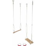 Balan�oire bois 3 en 1 - petit pied - pour enfant - trap�ze swing anneaux - capacit� 100 kg