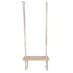 Balançoire en bois macramé 150cm blanc & naturel Balançoire en bois macramé 150cm blanc & naturel