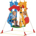 Balan�oire pour enfants - aiyaplay - double si�ge face � face - charge 30 kg - structure en acier - 114x94x134 ...