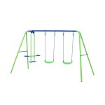 Balançoire d?extérieur portique de jardin pour enfant + 3 ans cadre en métal double outdoor toys 280x140x180 ... Balançoire d?extérieur portique de jardin pour enfant + 3 ans cadre en métal double outdoor toys 280x140x180 ...