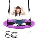Costway balan�oire nid d?oiseau rond 100 cm de diam�tre pour arbre support� de charge maximale 150 kg ...