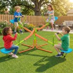 Balan�oire rotative 4 places 360� - tourniquet enfant d�s 3 ans - acier + hdpe - s�curis� en71 - diam�tre ...