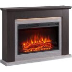 Chemine lectrique balderia typhon - chemine sur pied 2000 w - marron fonc