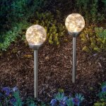 Balise solaire décorative - esotec - golden dream - pack de 2 - led blanc chaud - verre craquelé 12 cm ... Balise solaire décorative - esotec - golden dream - pack de 2 - led blanc chaud - verre craquelé 12 cm ...