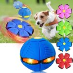 Balle pour chien de soucoupe volante lumineuse de 6 couleurs pet toy flying saucer ball