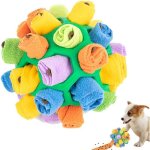 Jouet interactif - balle  renifler - tissu lavable - pour chien moyen - couleur verte