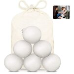 Balle de sèche - gh - boule de séchage en laine - réutilisable - naturelle - 6 pcs 6cm Balle de sèche - gh - boule de séchage en laine - réutilisable - naturelle - 6 pcs 6cm