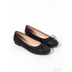Ballerine de femmes paillet�es mousse m�moire - plates confortables noir scintillant gn1