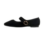 Ballerine - super mode - � brides boucle - noir - bout rond - talon plat
