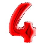 Ballon aluminium chiffre 4 102cm rouge Ballon aluminium chiffre 4 102cm rouge