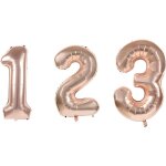 Ballon aluminium chiffre 0 - mixte - 36 cm - rose gold - gonflable � lh�lium - d�coration anniversaire ...