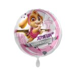 Ballon aluminium rond anniversaire stella 43cm rose fuchsia