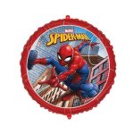 Ballon aluminium rond spiderman crime 45cm rouge