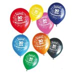 Ballons anniversaire 30 ans (x8) - marque - modle - noir - ballon classique - ballon hlium - pompe ...