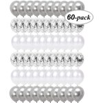 Ballons - anniversaire - 60pcs - gris blanc confettis - latex - hlium compatible