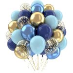 Ballons anniversaire langtu ballons bleus marine or 62 pi�ces ballon helium bleu m�talliques confetti ...