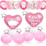 Ballons de bapt�me - zokko - lot de 2 - bapt�me fille - aluminium et caoutchouc - 10x10x10 cm