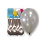 Ballons de baudruche - argent m�tallis� - lot de 12 - gonflables � la pompe