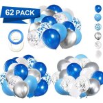 Ballons bleu blanc - zgeer - 62 pièces 12 pouces pour décorations danniversaire baptême garçon noël mariage ... Ballons bleu blanc - zgeer - 62 pièces 12 pouces pour décorations danniversaire baptême garçon noël mariage ...