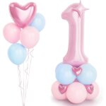 Ballon chiffre 1 rose 40 pouces - ballon num�ro 1 - 1 an - rose pastel - h�lium - anniversaire