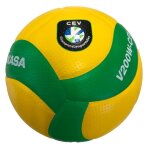 Ballon de comptition mikasa v200w - cev - vert / jaune - taille 5