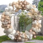 Guirlande de ballons - d�corations anniversaire - 125pcs - or rose beige blanc - f�te mariage bapt�me ...