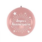 Ballon g�ant d�coratif - sud trading - joyeux anniversaire - 1m - or rose