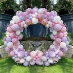 Ballon guirlande - d�coration de f�te - 131pcs - rose violet blanc - mariage anniversaire nouvel an