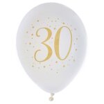 Ballons - joyeux anniversaire - 30 ans - blanc et dor - sachet de 8 - gonflables  lhlium