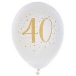 Ballons - joyeux anniversaire - 40 ans - sachet de 8 - latex blanc - gonflables  lhlium