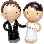 Ballons de mariage - just married - dcoration de voiture - blanc - lot de 2