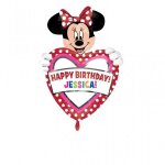 Ballon - minnie - coeur - personnalisable - anniversaire - aluminium - 60x83cm