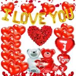 Ballon saint valentinballon coeur kit saint valentin d�coration 500 pcs p�tales de rose rouged�corations ...