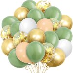 Ballons vert avocat anniversaire, 60 pices or confettis ballons helium, ballon de baudruche abricot ...