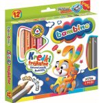 Bambino crayons triangulaires en bois encadr�s 12 couleurs + taille - crayon